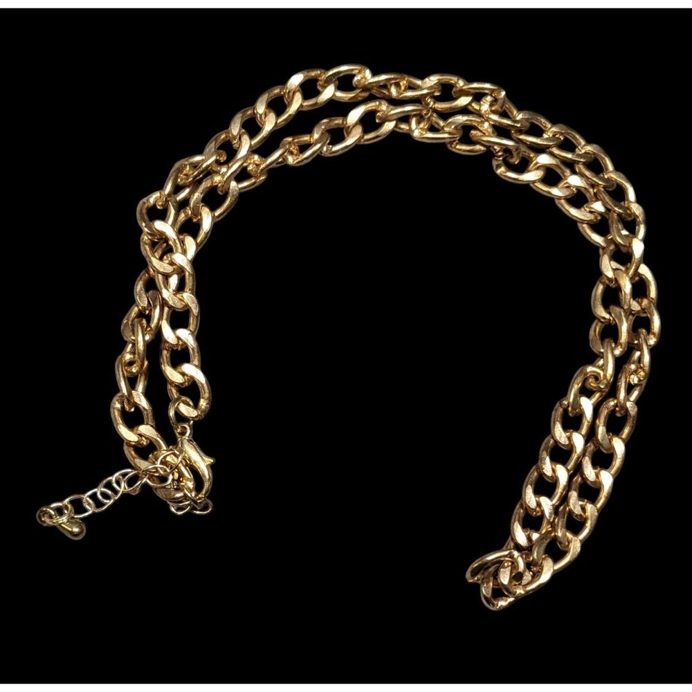 Classic Casual Gold Tone Curb Chain Necklace